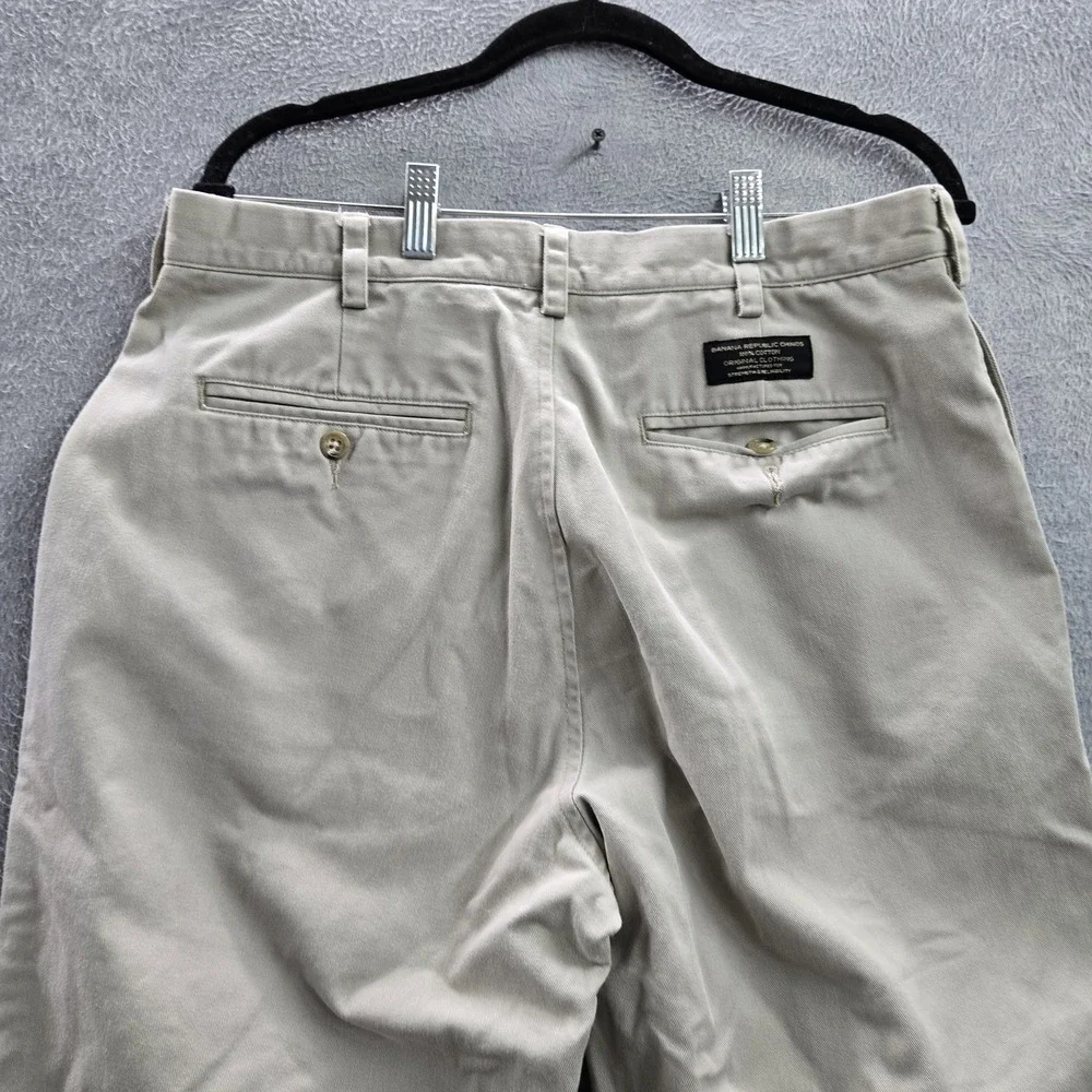 Banana‎ Republic Men Pants 33X34 Beige Chino Twill Button 33
